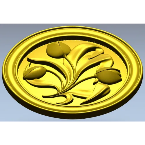 Tulip Medallion - STL 3D model for CNC milling