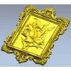 Baroque Floral Relief Panel STL for CNC Milling