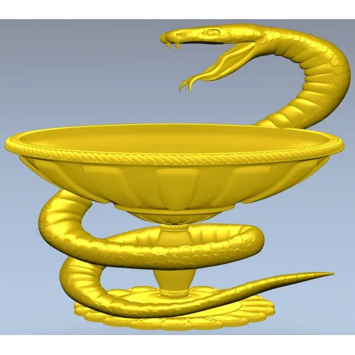 Чаша со змеей - 3D модель STL для ЧПУ