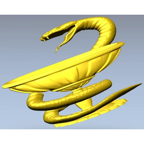 Чаша со змеей - 3D модель STL для ЧПУ