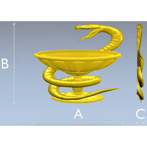 Чаша со змеей - 3D модель STL для ЧПУ