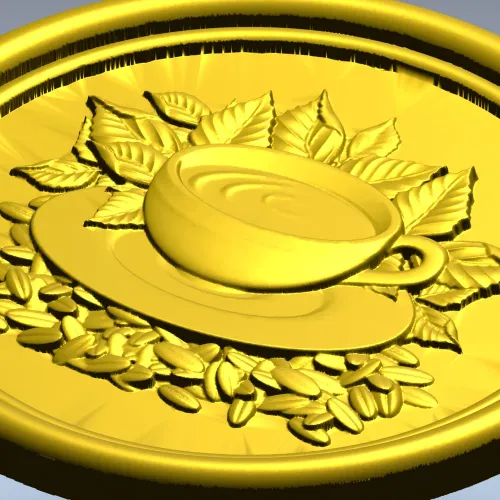 Кофейный медальон - 3D модель STL для ЧПУ