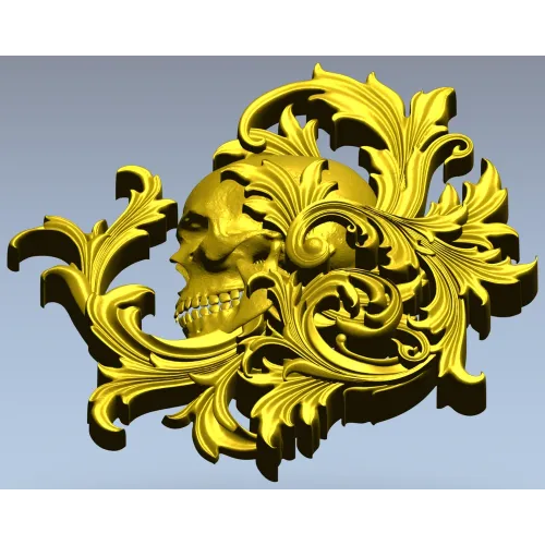 Череп в рокайле - 3D модель STL для ЧПУ