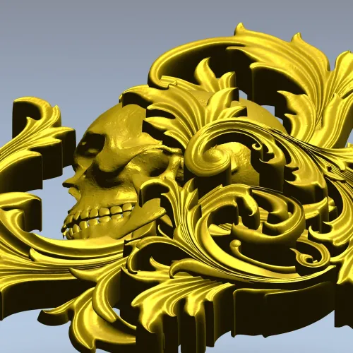Череп в рокайле - 3D модель STL для ЧПУ