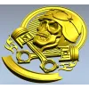 Piston Rider Skull STL for CNC