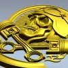 Piston Rider Skull STL for CNC