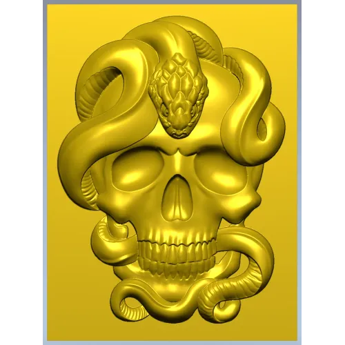 Череп и змея - 3D модель STL для ЧПУ