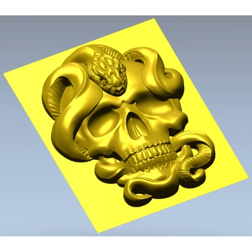 Череп и змея - 3D модель STL для ЧПУ
