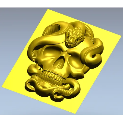 Череп и змея - 3D модель STL для ЧПУ