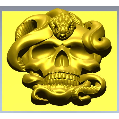 Череп и змея - 3D модель STL для ЧПУ