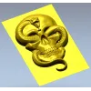 Viper's Embrace - Skull with Cobra high-relief STL