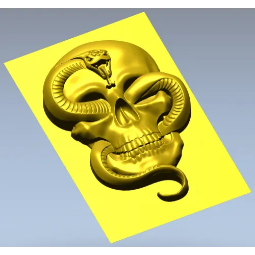 Viper's Embrace - Skull with Cobra high-relief STL