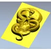 Viper's Embrace - Skull with Cobra high-relief STL