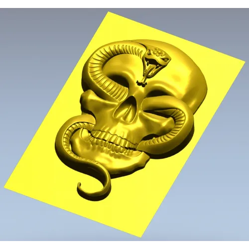 Viper's Embrace - Skull with Cobra high-relief STL