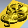 Viper's Embrace - Skull with Cobra high-relief STL