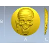 Пиратский череп в медальоне - STL модель для ЧПУ