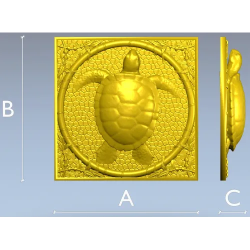Морская черепаха в рамке - 3D модель STL для ЧПУ