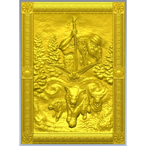 Chernobog high-relief plaque STL - 3D model for CNC carving