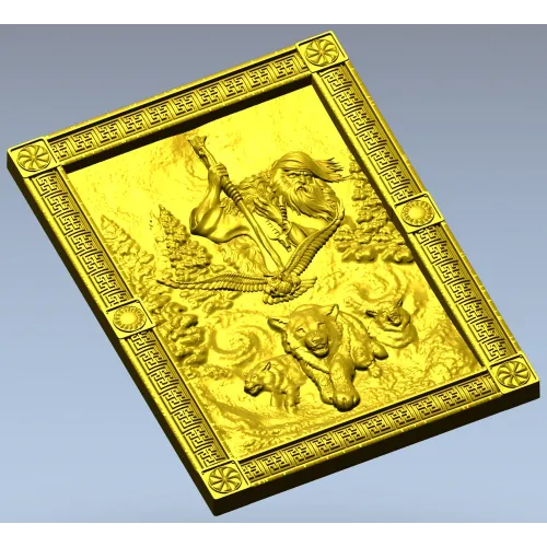 Chernobog high-relief plaque STL - 3D model for CNC carving