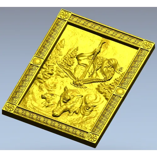 Chernobog high-relief plaque STL - 3D model for CNC carving
