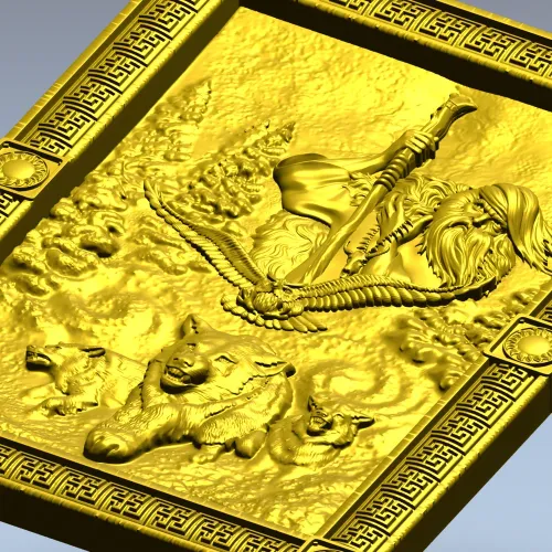 Chernobog high-relief plaque STL - 3D model for CNC carving
