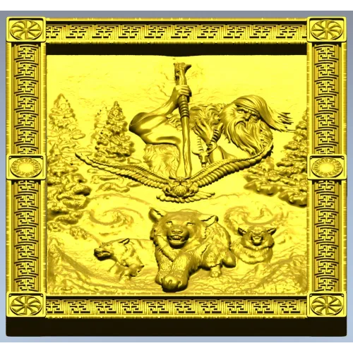 Chernobog high-relief plaque STL - 3D model for CNC carving