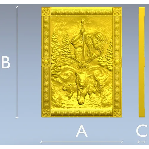 Chernobog high-relief plaque STL - 3D model for CNC carving
