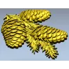 Pine Cone Cluster STL 3D model for CNC relief carving