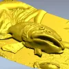 Барельеф "Щука в камнях" - 3D модель STL для ЧПУ