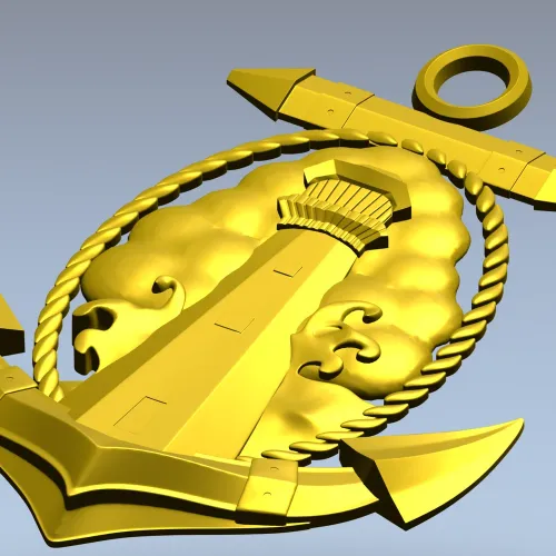 Anchor and Lighthouse Emblem STL 3D Model for CNC