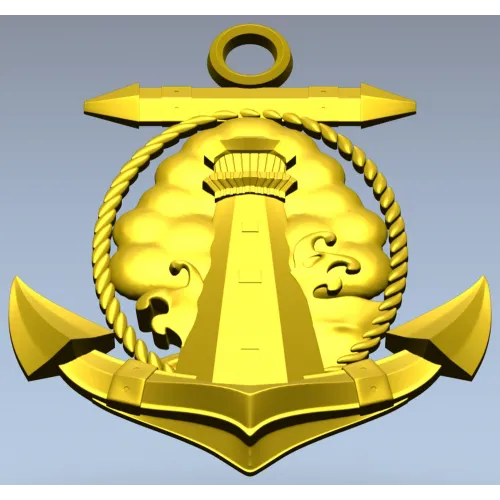 Anchor and Lighthouse Emblem STL 3D Model for CNC