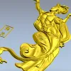 3D модель STL "Летящая небесная дева" для ЧПУ - рельеф в восточном стиле
