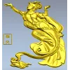 3D модель STL "Летящая небесная дева" для ЧПУ - рельеф в восточном стиле