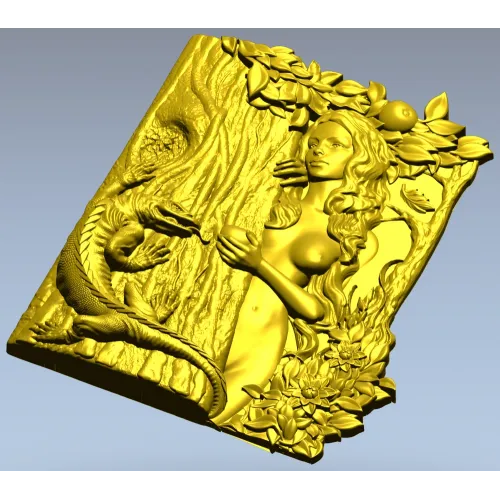 Рельефное панно "Ева и Змей" - 3D модель STL для ЧПУ