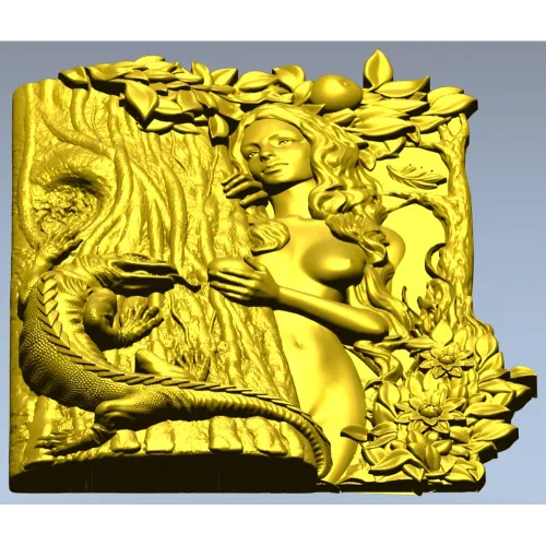 Рельефное панно "Ева и Змей" - 3D модель STL для ЧПУ