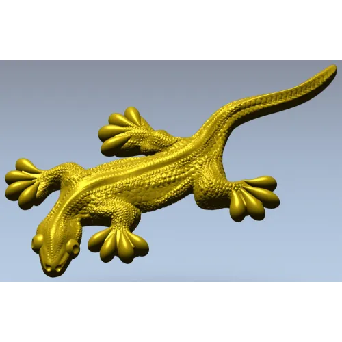 Gecko relief STL for CNC carving - detailed 3D model