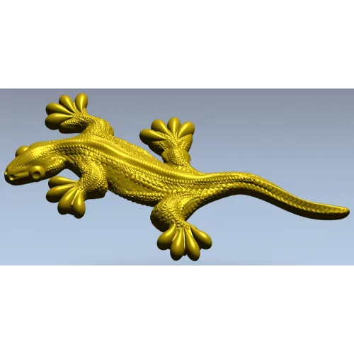 Gecko relief STL for CNC carving - detailed 3D model