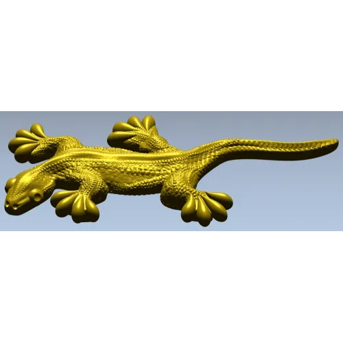 Gecko relief STL for CNC carving - detailed 3D model