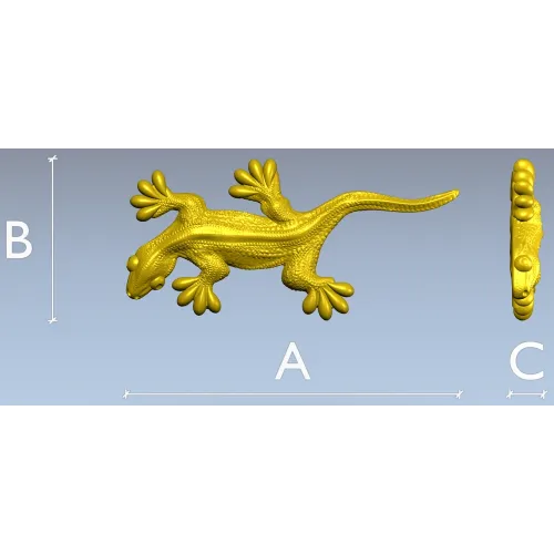 Gecko relief STL for CNC carving - detailed 3D model