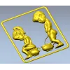 Рельефное панно "Забавный туалетный дуэт" - 3D модель STL для ЧПУ
