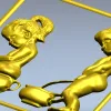 Рельефное панно "Забавный туалетный дуэт" - 3D модель STL для ЧПУ