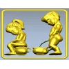 Рельефное панно "Забавный туалетный дуэт" - 3D модель STL для ЧПУ