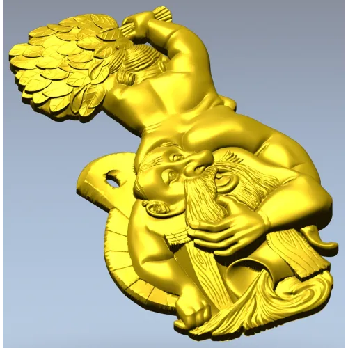 Рельефная 3D модель "Парящий банщик" - STL для ЧПУ
