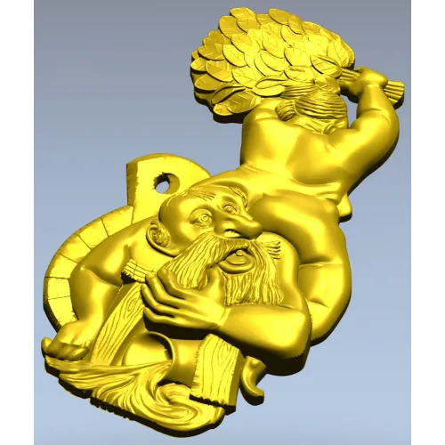 Рельефная 3D модель "Парящий банщик" - STL для ЧПУ