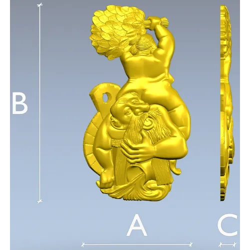Рельефная 3D модель "Парящий банщик" - STL для ЧПУ