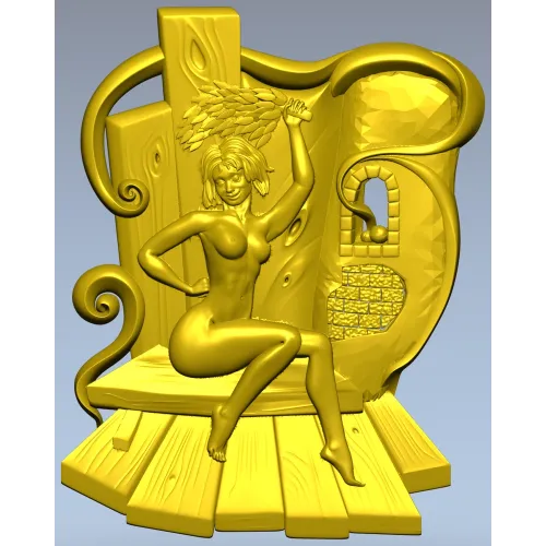 STL модель "Парная нимфа" - 3D модель для ЧПУ фрезера по дереву