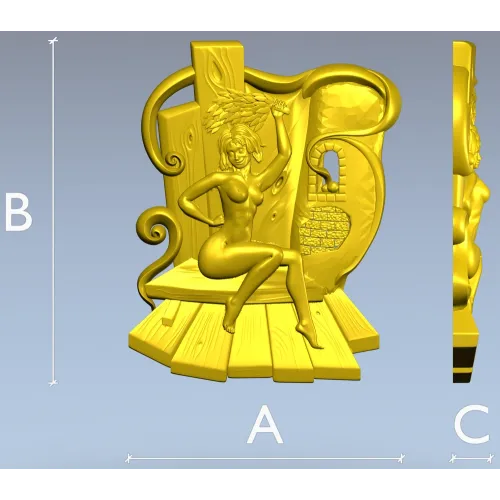STL модель "Парная нимфа" - 3D модель для ЧПУ фрезера по дереву