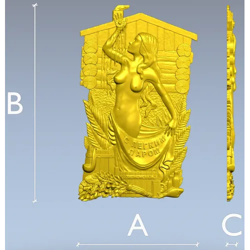 Steam Nymph Relief - STL 3D model for CNC carving