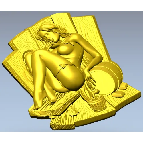 High-relief Sauna Maiden STL for CNC Router
