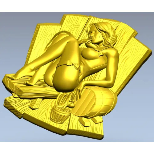 High-relief Sauna Maiden STL for CNC Router